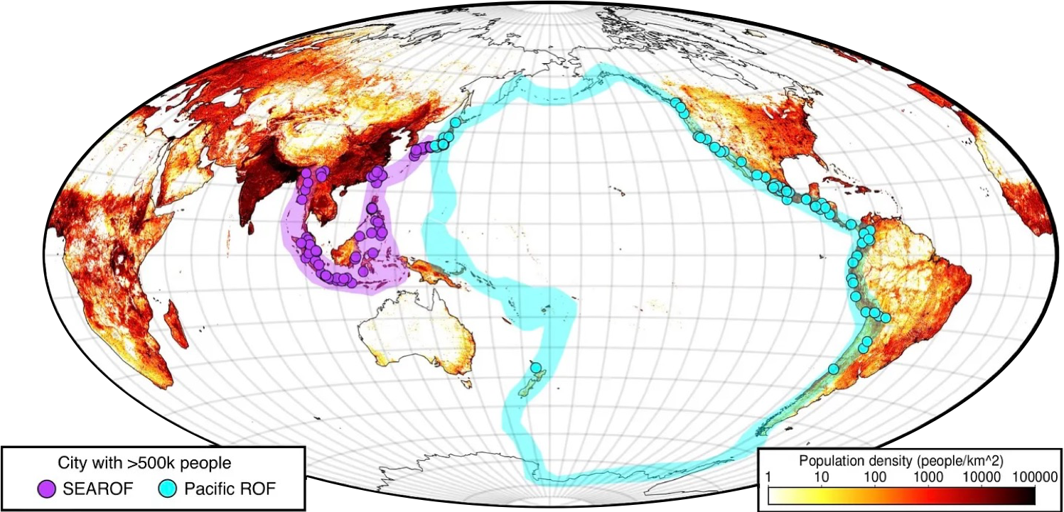 Southeast Asian Ring of Fire Population Map